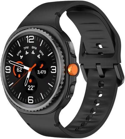 Strap-it Siliconen bandje met gespsluiting geschikt voor Samsung Galaxy Watch 9 (40/44mm) / Watch 8 (40/44mm) / 8 Classic (46mm) - zwart