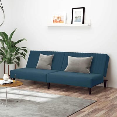 vidaXL - Slaapbank - 2-zits - fluweel - blauw