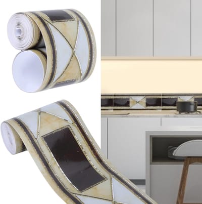 Zelfklevende Tegelrand 10cm x 500cm - Waterdichte PVC Wandafwerking voor Keuken, Badkamer en Woonkamer