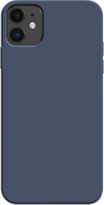 Smartphonica Siliconen hoesje voor iPhone 11 case met zachte binnenkant - Donkerblauw geschikt voor iPhone 11