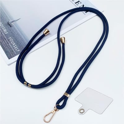 Marineblauw 160cm Universele Telefoon Lanyard Strap Verstelbaar Mobiele Telefoon Hangtouw Nekbanden Anti-verlies Lanyards voor iPhone Polyester / Nylon blue