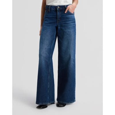 Lee Hope dames mid rise baggy wide leg jeans flash blue