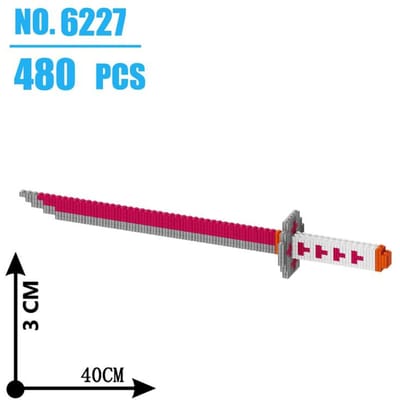 480 Pièces Blocs de Construction Épée de Samouraï Lame de Ninja Katana Anime Japonais Papillon Couteau Nichirin Briques Jouets Pour Enfants Adultes