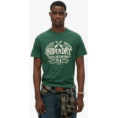 Superdry - Outdoor Flock T-shirt met relaxte pasvorm - Heren - T-shirts