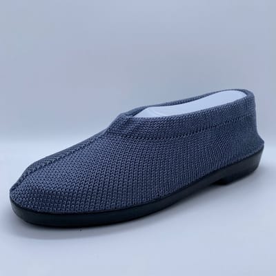 Gebreide Portugese Schoen - Grijs Silver - Maat 43 - Instappers - Pantoffel