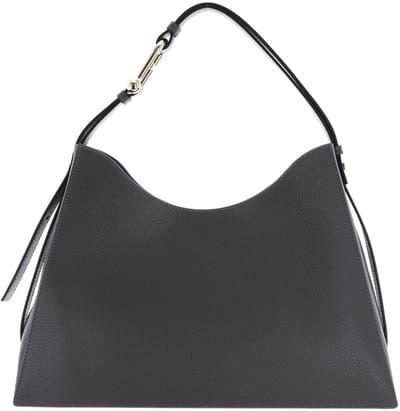 FURLA Leren schoudertas Nuvola Hobo Bag Urban Gray donkergrijs