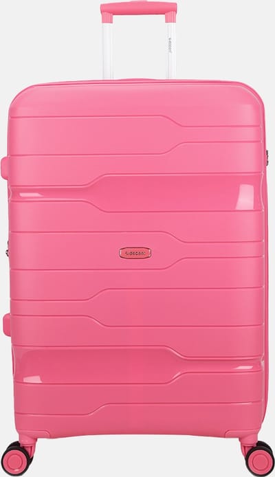 Decent ONE-CITY Grotemaat koffer 76X51X28 cm – Reiskoffer met wielen - Lichtgewicht koffer – Reiskoffer midden - Veilig TSA Cijferslot – Spinner uitbreidbaar trolley - PINK