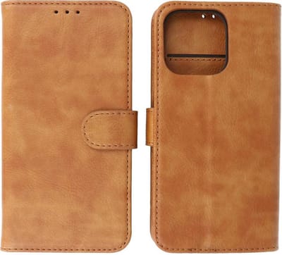 iPhone 13 Pro Hoesje - Book Case Telefoonhoesje - Kaarthouder Portemonnee Hoesje - Wallet Case - Bruin