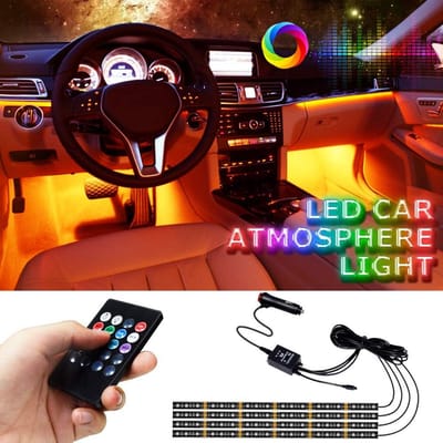 Universele LED Interieurverlichting voor Auto met Afstandsbediening - Sfeerverlichting Voetenruimte