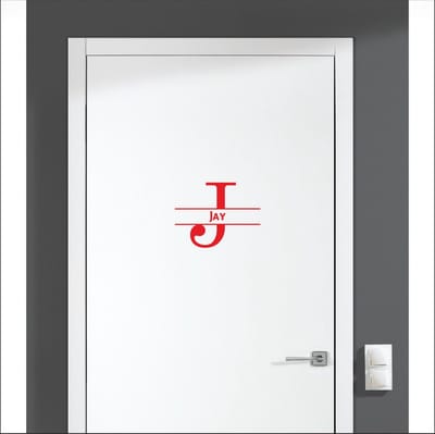 Deursticker Met Naam -  Jay - Rood