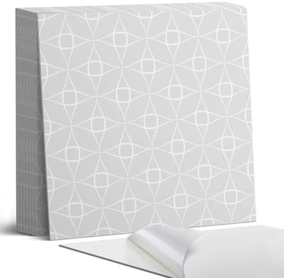 Coloray Plaktegels - Geometrisch rasterpatroon Portugese Tegels - 30 cm x 30 cm - Grijs Plaktegels - 9 stuks - Vierkant PVC Tegels - Plaktegels Keuken - Zelfklevende Vloertegels - Vinyl Tegels Zelfklevend - Zelfklevende Tegels