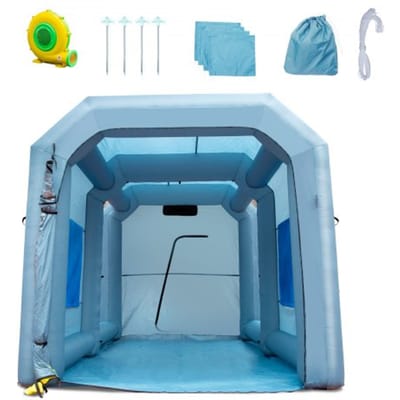 VEVOR Spuitcabine DIY Spuitcabine Beschermende Tent 950W, Blauw 4 x 2,2 x 2,35m Spuitcabine 210D Oxford Stof Spuitcabine Draagbare Spuitcabine DIY Spuitcabine