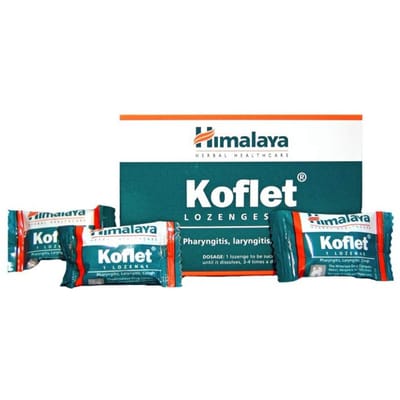 Himalaya Koflet Pastilles Pak van 10 Voor Keelpijn Fris Adem Natuurlijke Verzachtende Snoepjes Met Langdurige Verfrissende Smaak blue
