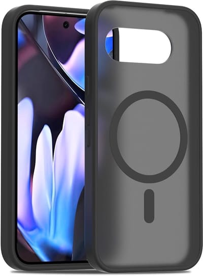 Casemania Hoesje Geschikt voor Google Pixel 9a - Zwart - Matte Armor Back Cover - Geschikt voor MagSafe