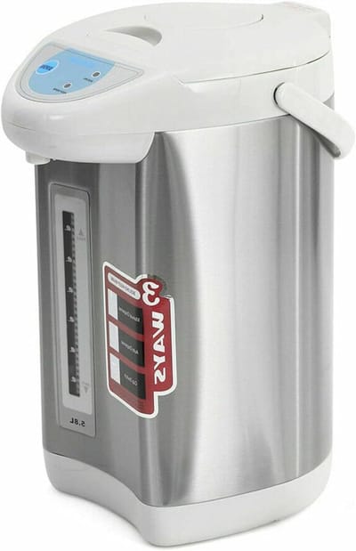 Waterkoker, warmwaterdispenser, thermoskan, warmhouding, roestvrij staal, waterketel, toetsbediening, 750 W, geschikt voor scholen, woningen, kantoren, hotels enz. (grijs)