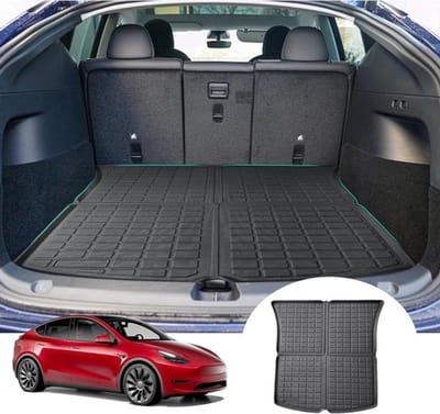 Tesla Model Y 2021 2022 2023 Kofferbakmat - Hoogrand TPE, Vouwbaar en 3D Scanners, Auto Accessoires voor Bescherming en Comfort