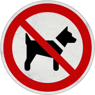 Honden verboden verbodsbord - P021 | Sign Again materiaal | 10 cm