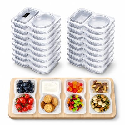 BOTC Snackcontainers - 20 stuks Herbruikbare met deksels - Snackverpakkingen voor portiecontrole en maaltijden - Lunchcontainers