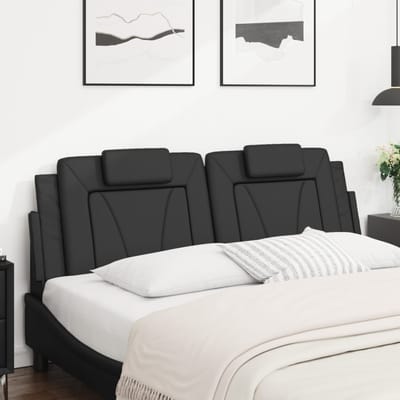 vidaXL - Hoofdbordkussen - "Viana" - 160 - cm - kunstleer - zwart