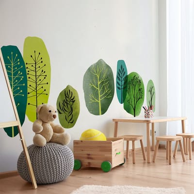 Vooraf gelijmd vliesbehang met gigantische muurschilderingen - NATUURBOMEN - 95x90cm