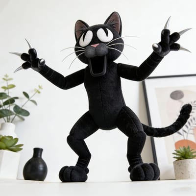 99 Nachten in het Bos Zwarte Kat Pluche Speelgoed Decoratie Grappige Zwarte Kat Knuffelpop Verzamelen Halloween Verjaardagsfeest Cadeau black