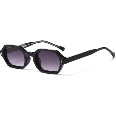 Nieuwe Zwarte Vierkante Retro Zonnebril Merk Designer Concaaf Onregelmatig Dik Montuur Mannen Vrouwen Mode Zonnebrillen uv400 black