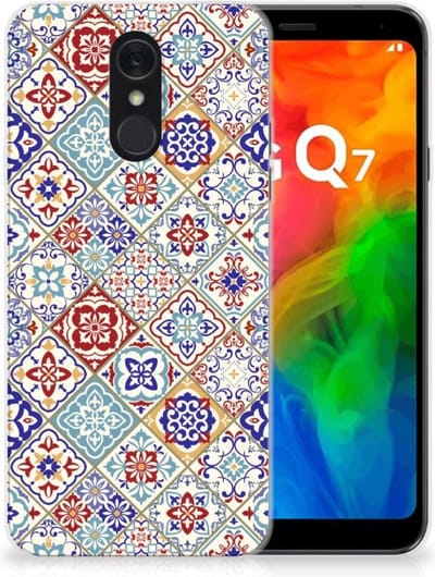 LG Q7 TPU Siliconen Hoesje Tiles Color