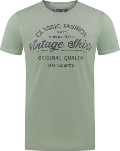 riverso Heren T-Shirt RIVLeon regular fit Groen L Ronde Hals Volwassenen - gemaakt van 100% katoen