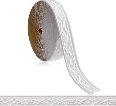 longziming - Zelfklevende Wandlijst 9,2m - Behangrand 7,8cm Breed - Flexibele Decoratieve Muurstrip Voor Hoeken, Gang En Woondecoratie - Wit