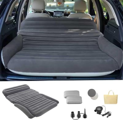 Luchtbed Auto - Kampeerbed SUV - Comfortabel Reizen - Twee-zone Systeem - Tot 300 kg - Donkergrijs