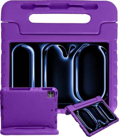 Hoesje - Geschikt voor Apple iPad Pro (2024/2025) - 11 inch - Kinderhoes Shockproof Bumper - Kidsproof Case - Tablethoes - Kinder Hoes Cover - Paars