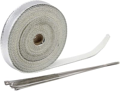 Warmtebeschermingsband - Isolatie Wrap - Motoronderdelen Beschermen - Hoge Temperatuur Bestendig - 15 meter - Zilver