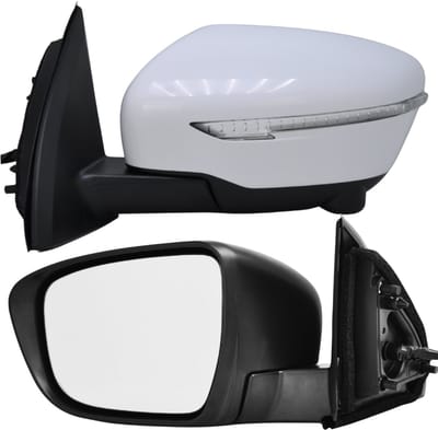 BILMAX Linker Buitenspiegel Vervanging voor Nissan Qashqai J11 2014–2020, Elektrisch Verstelbaar, Elektrisch Inklapbaar, Met Richtingaanwijzer, Met Camera, Verwarmd, Wit, 13-Pins (Bestuurderszijde)