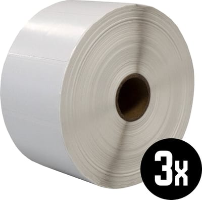 DULA Compatible Zebra Labels 57x32mm - 2100 etiketten per rol - kern 25mm - Wit - Permanent - 3 roll