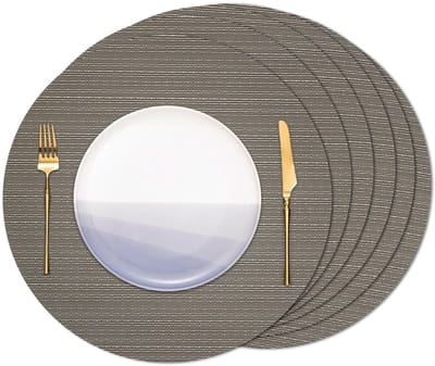 Dailygoods- Placemats Wasbaar - Hittebestendig PVC - Ronde Placemats - Set van 8 - Diameter 38 cm - Duurzaam en Vlekbestendig - Tafelmat