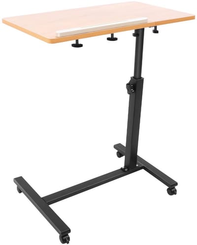 JOYNEXTBUY - Laptoptafel - Verrijdbaar - Mobiele laptoptafel - 360° Rotatie - Kantelbare Bovenzijde - Laptopstandaard - Houtkleur