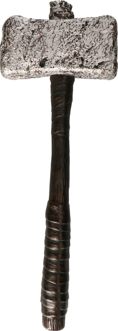 Faram Party Antieke carnaval verkleed hamer - Wapens/gereedschap - bruin - plastic - 63 cm