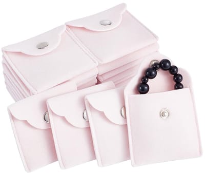 Ibenzoa® Luxe Fluwelen Opbergzakjes met Drukknop voor Sieraden en Cadeaus