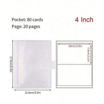 3/4/5/6 Pouces 80/160 Fentes Album Photo Transparent Porte-Photocarte d'Idol Livre de Collection de Cartes d'Étoile d'Idol Albums Photo Créatifs Porte-Cartes Photo 4inch-80cards blanc