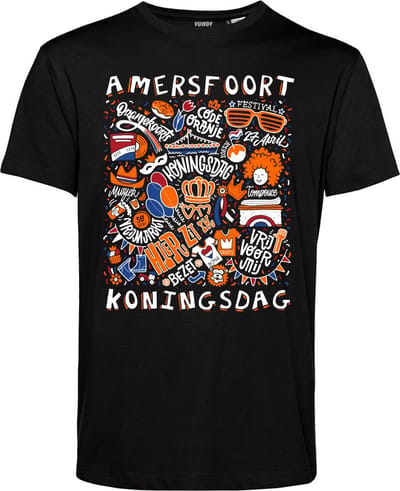 T-shirt Amersfoort Oranjekoorts | Zwart | maat XS