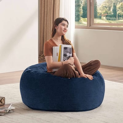 HAUSS SPOLE Zitzak Stoel - Zachte Loungestoel Met Vormbaar Comfort - Voor Slaapkamer En Balkon - Spons - Blauw