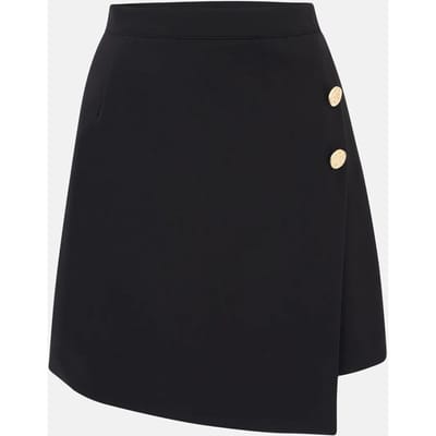 Mini Wrap Rok Met Gouden Knoopdetails