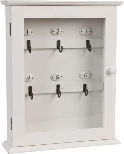 Clayre & Eef Sleutelkastje 25x7x31 cm Wit Hout