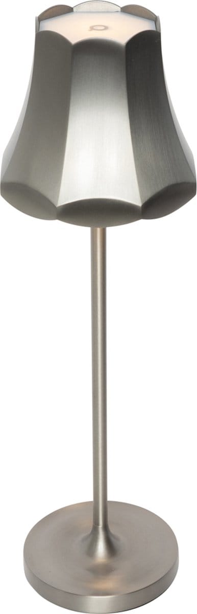 QAZQA granny retro - Retro Dimbare LED Draadloze Oplaadbare Tafellamp USB met Dimmer - 1 lichts - H 36 cm - Staal - Buitenverlichting