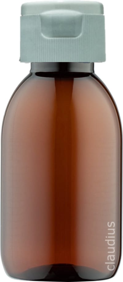 Lege Plastic Fles 125 ml PET Amber bruin - met witte klepdop - set van 10 stuks - navulbaar - leeg