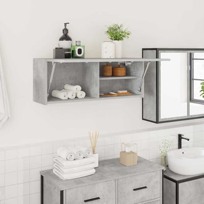 vidaXL - Badkamerwandkast - 80x25x30 - cm - bewerkt - hout - betongrijs