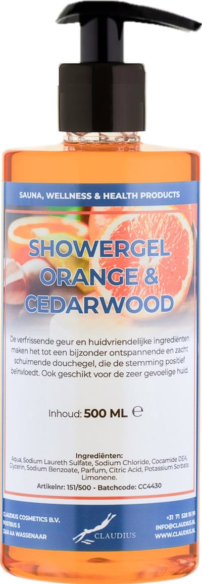 Douchegel Sweet Orange & Cedarwood 500 ml - met gratis pomp - Showergel