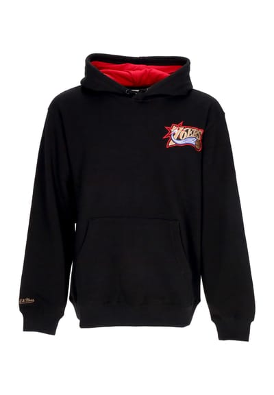Herenhoodie Nba Premium Fleece Vintage Logo Hoodie Allen Iverson Phi76e Zwart