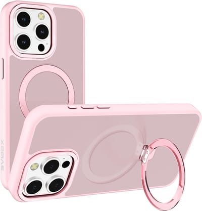 Multimedia & Accessoires Magsafe TPU Back Cover Case Hoesje met Stand geschikt voor Apple iPhone 15 – Roze – Zachte Plastic - Siliconen – Harde Plastic – Soft Case – Flexibel