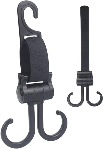 Kinderwagen Haken - Baby tas clip - Spullen organiseren - Antislip ontwerp - 16 x 9.8 cm - Zwart